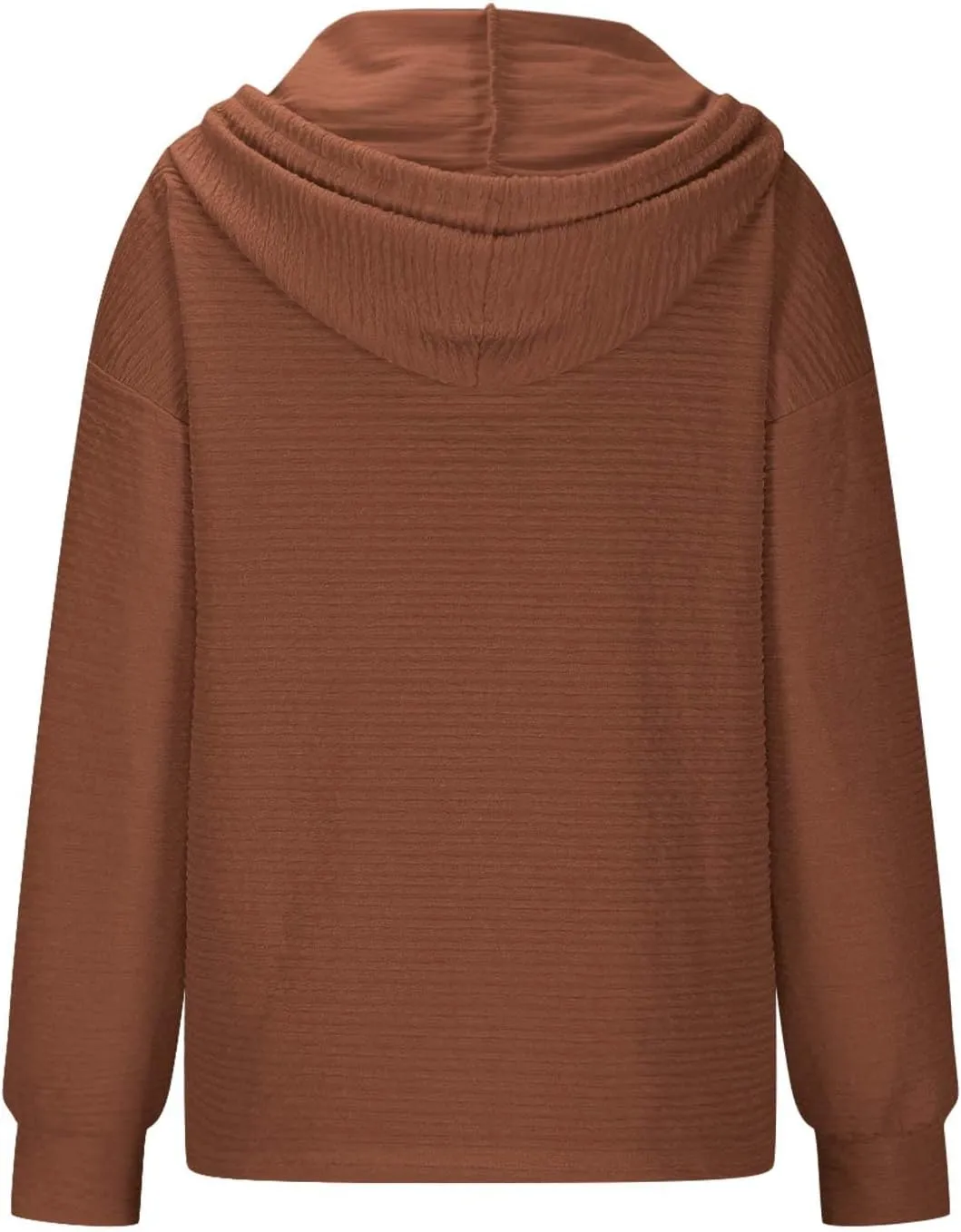 2024 Fall Womens Oversized Hoodies V Neck Solid Color Sweaters Fashion Casual Drawstring Pullover Going Out Clothes