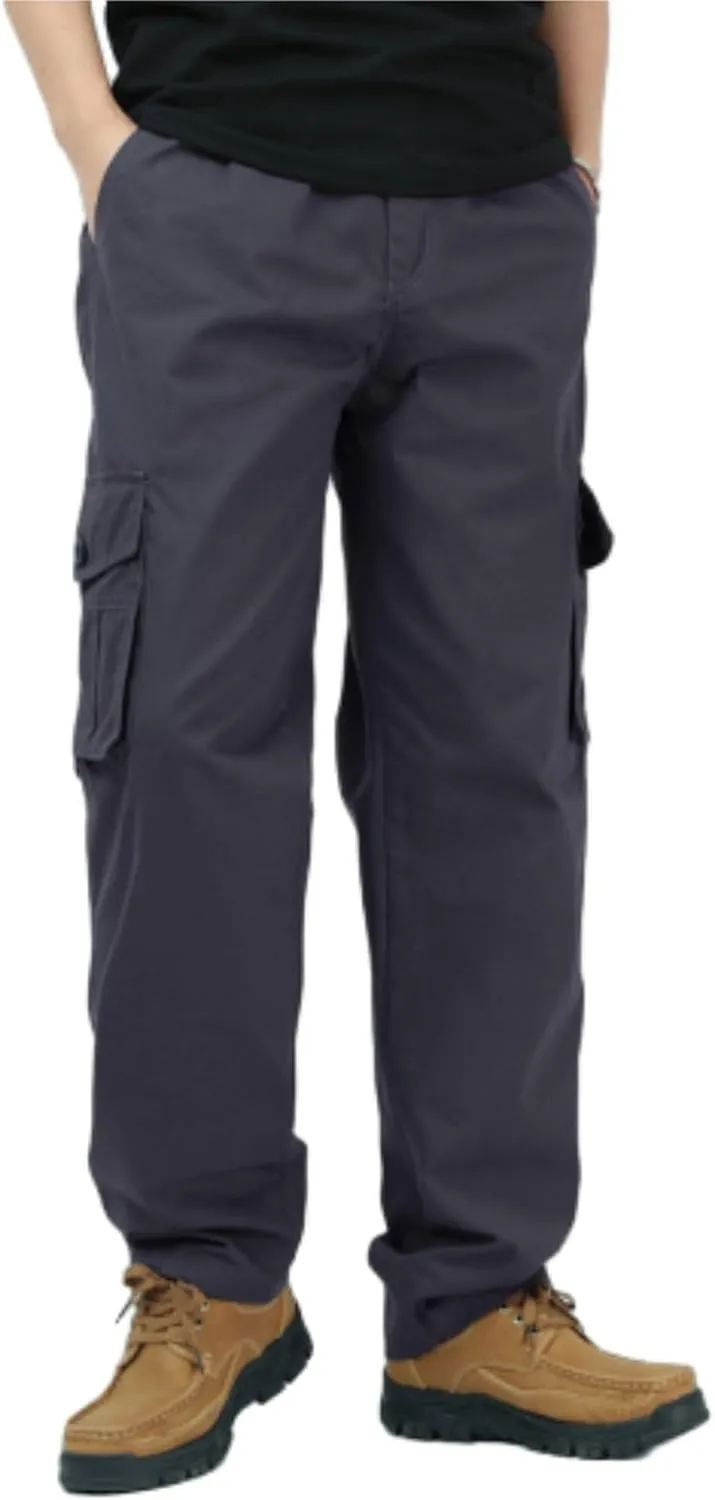 Adorlina Flex Cargo Pants for Mens with 6 Pockets, Flexrover - Ultra Comfort Flex Fit Multi-Pocket Durable Pants