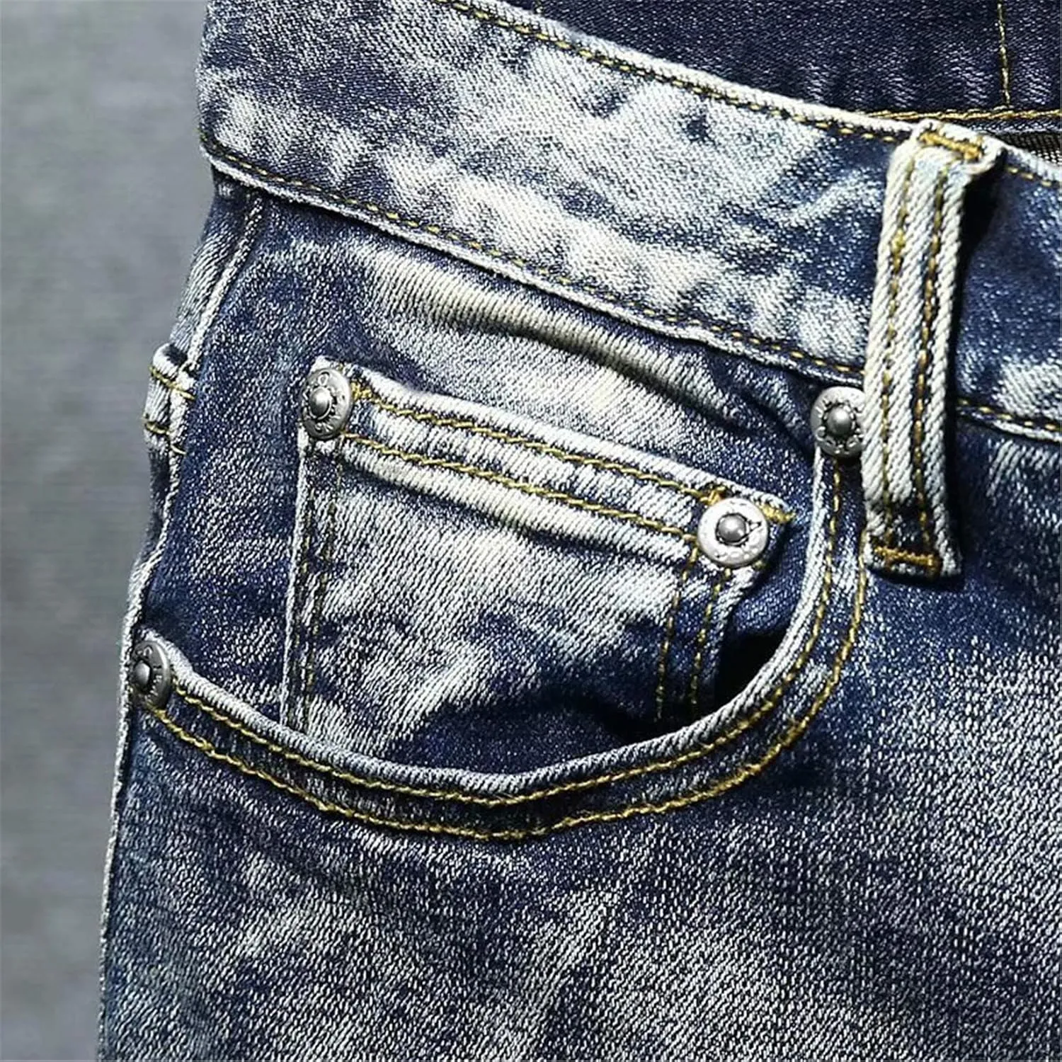 Andongnywell Men's Mid Waist Casual Denim Shorts Classic Fit Distressed Ripped Short Jeans with Pockets Zipper