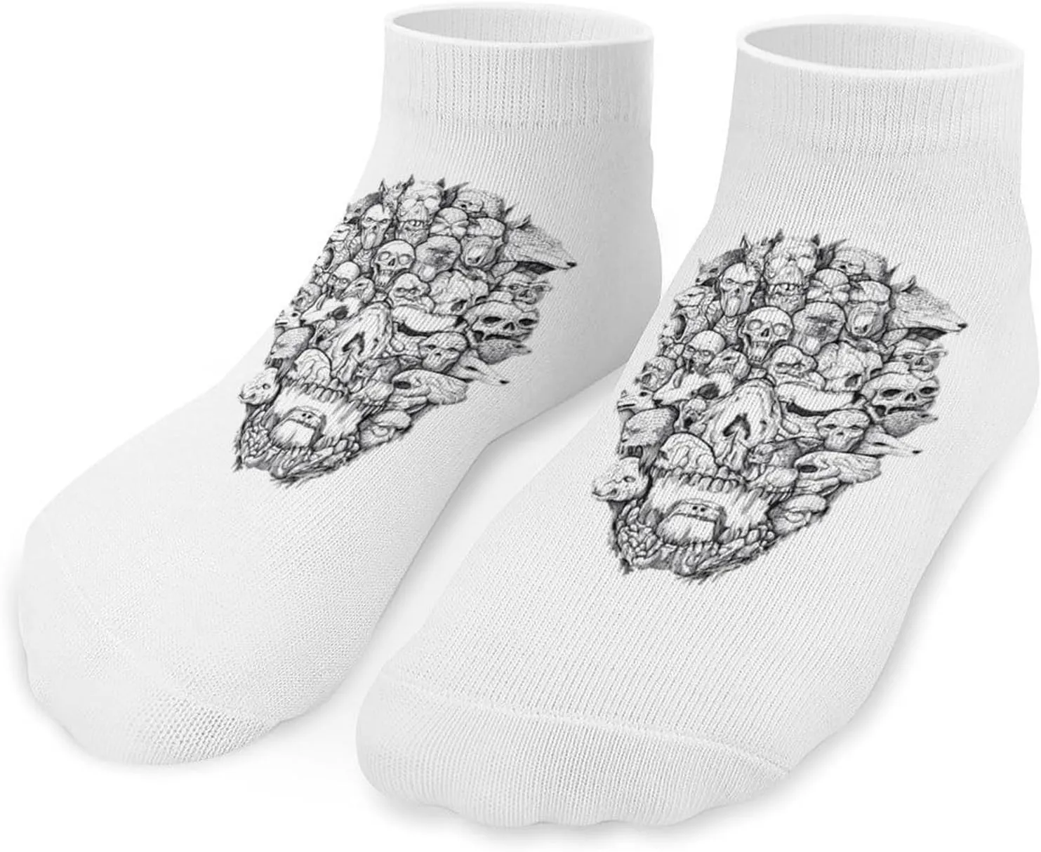 Animal Skull Angry Unisex Ankle Socks Low Cut Funny Print Athletic No Show Stocking