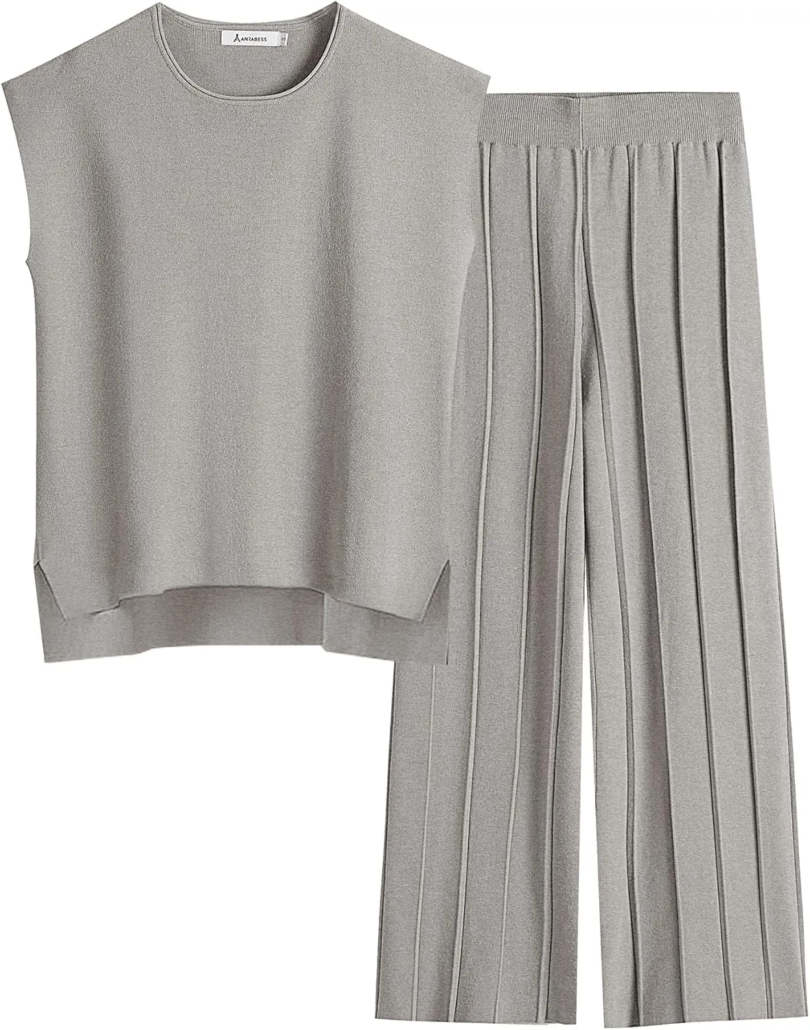 ANRABESS Women 2 Piece Lounge Sets Summer Casual Knit Sweater Vest Pant Set Beach Vacation Airport Outfits Clothes