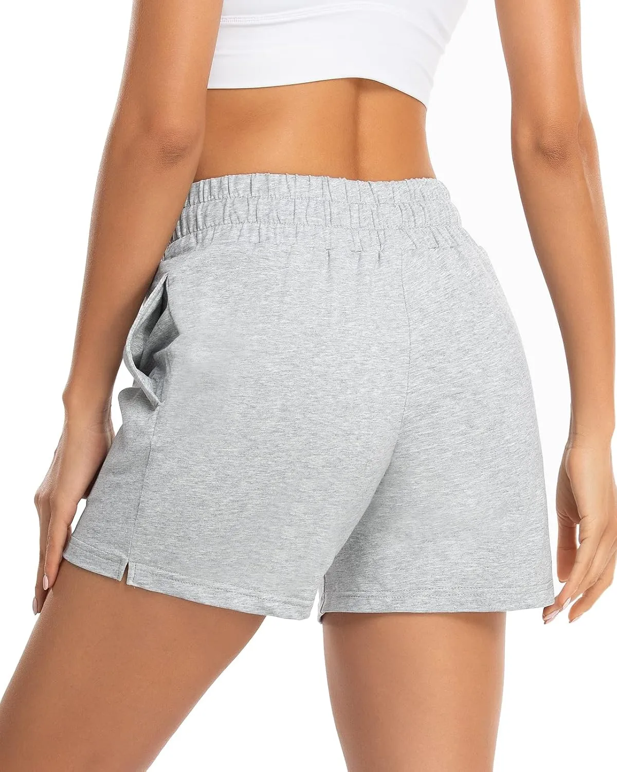 Benirap Womens Shorts Quick-Dry Running Shorts Sports Layer Elastic Waist Workout Athletic Shorts with Zipper Pocket 2"