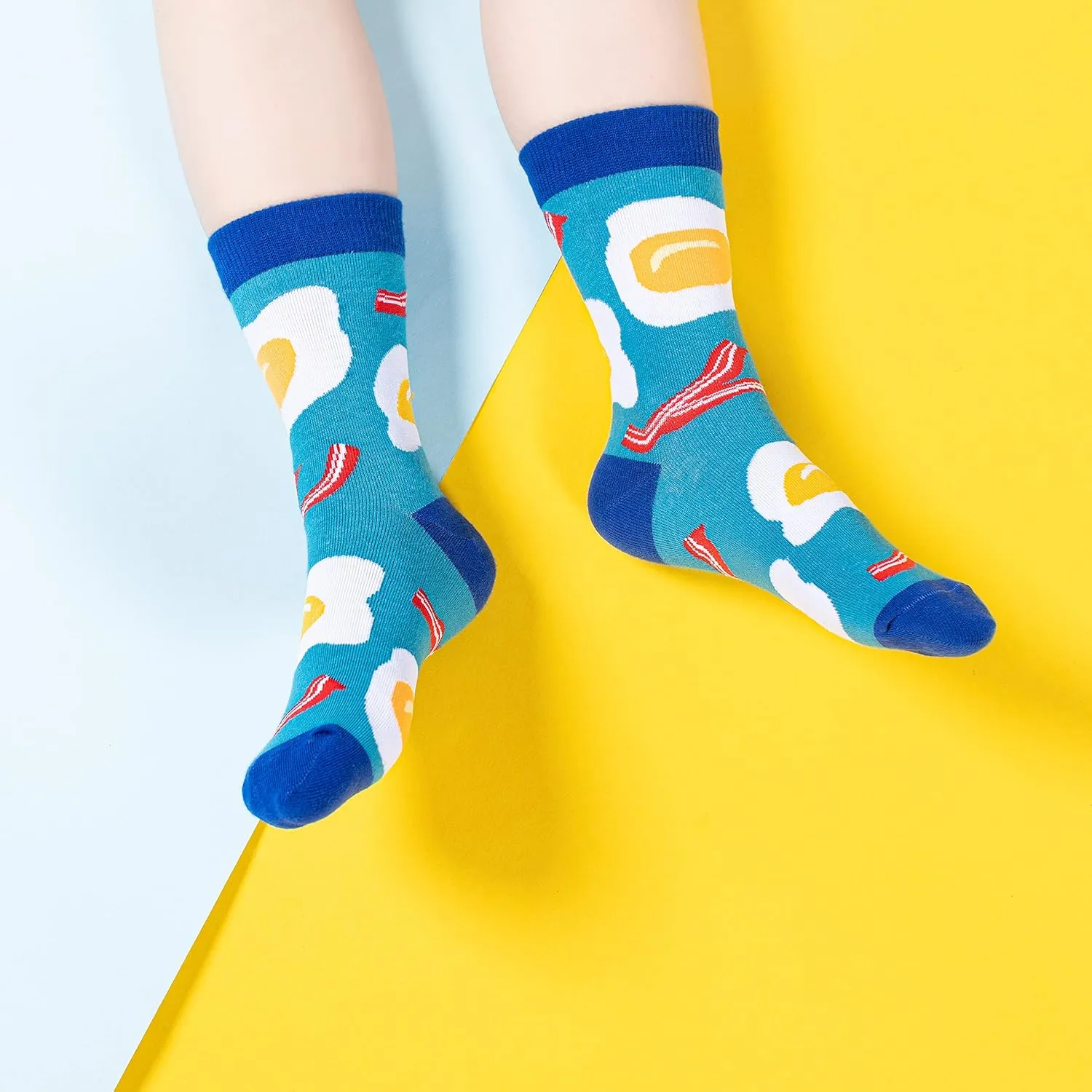 BONANGEL Boys Socks Fun Novelty Animal Food Space Design Crazy Funny Cute Kids Socks 5 Pairs