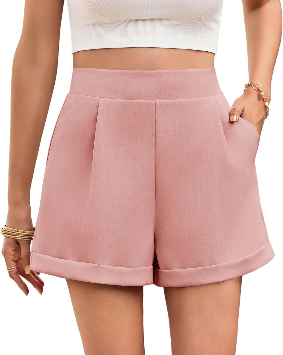 Cicy Bell Women Summer Wide Leg Shorts Dressy Casual High Waisted Bermuda Lightweight Shorts