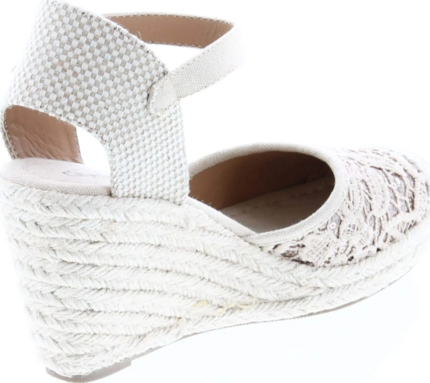 City Classified Queena Espadrille Platform Wedge D’Orsay Pump W Sling Back & Elastic Strap