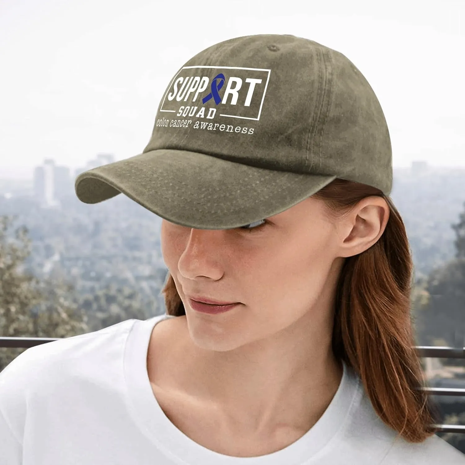 Colon Cancer Awareness Supporters Colorectal Cancer Mens Baseball Cap Low Profile Caps for Womens Pickleballb Hat Trendy