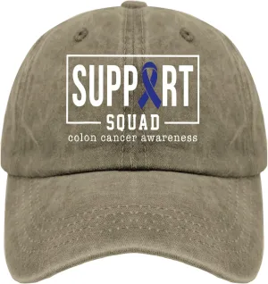 Colon Cancer Awareness Supporters Colorectal Cancer Mens Baseball Cap Low Profile Caps for Womens Pickleballb Hat Trendy