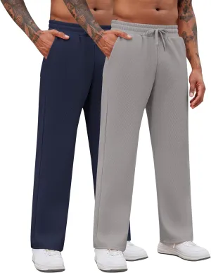 COOFANDY Men's Casual Sweatpants Open Bottom Lounge Pants Drawstring Sweat Pants Joggers with Pockets