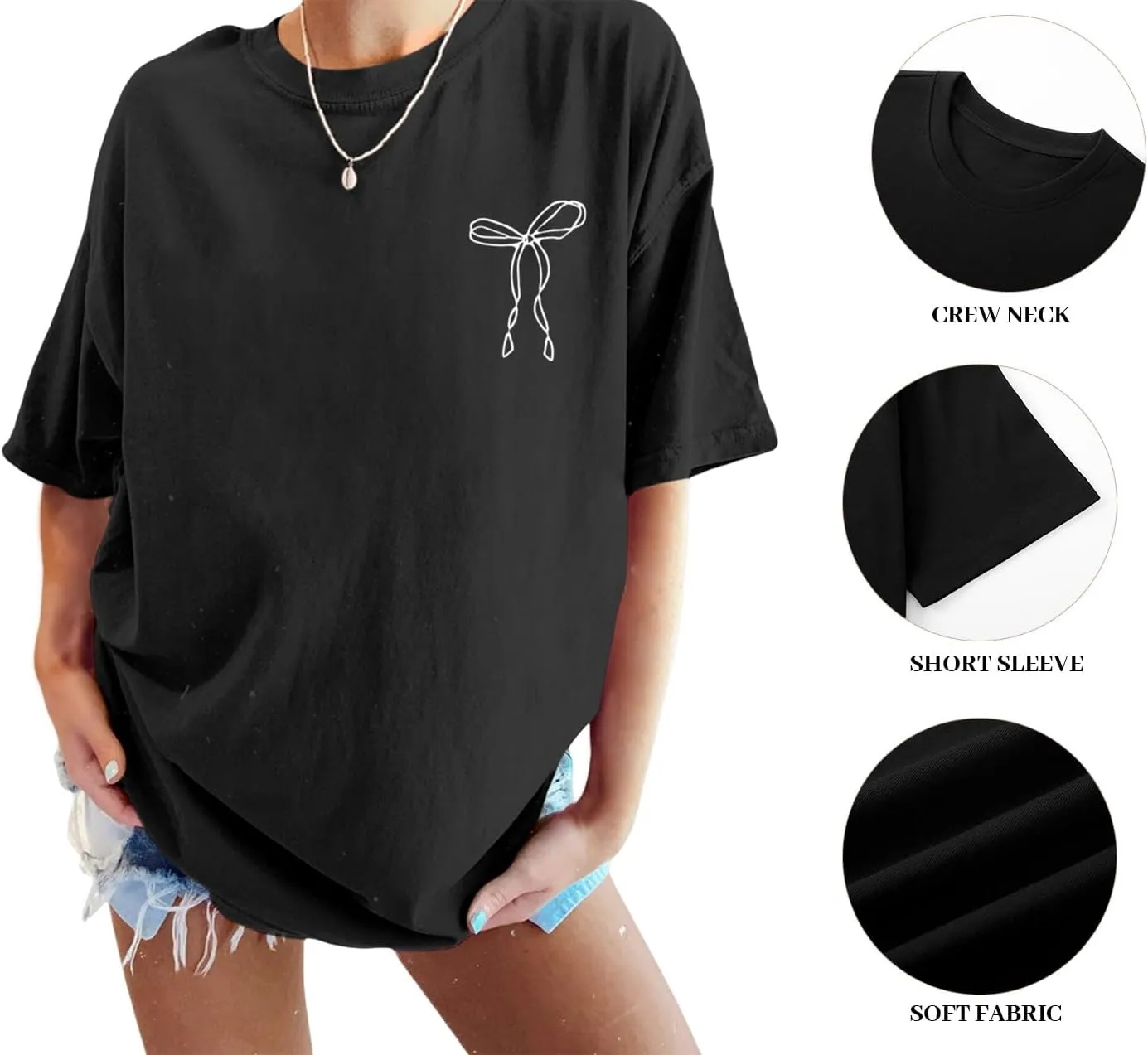 Faith Over Fear Shirt Oversized Christian Cute Bow Shirts for Women Bible Verse Religious Tshirts Coquette Tops