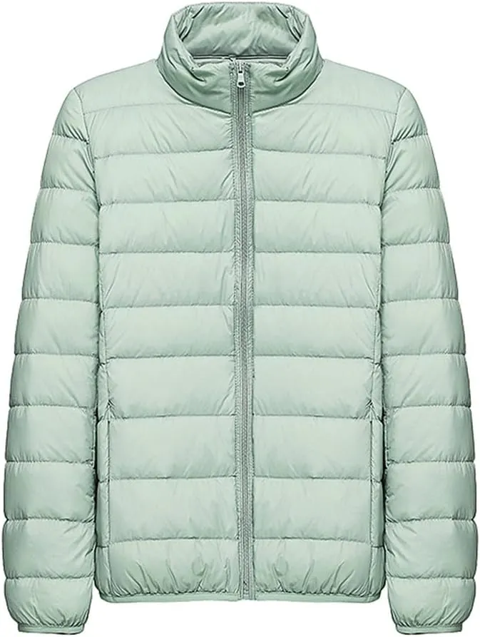 Fjnbbiot Women's Hiking Down Jacket Ultra Light Portable Duck Down Thermal Winter Coats Outdoor Camping Waterproof Puffer Jacket Wine Red 3XL