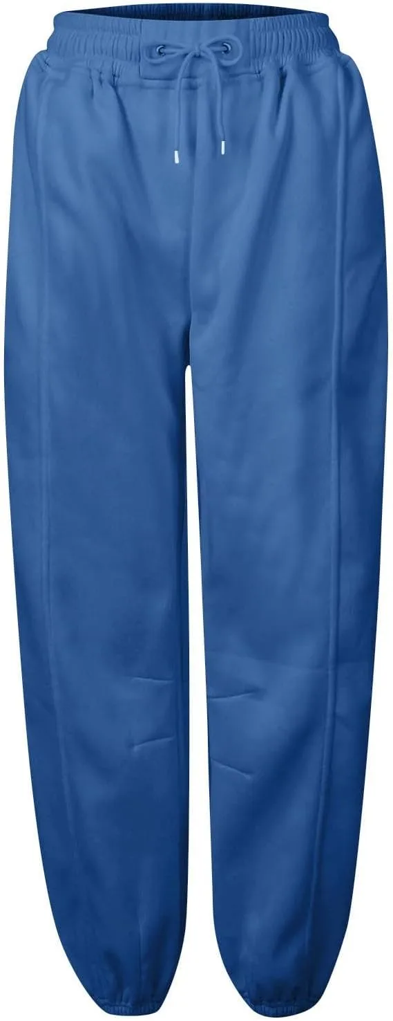 Fleece Lined Joggers Women Drawstring Straight Leg Baggy Sweatpants Warm Thermal Lounge Cotton Joggers with Pockets