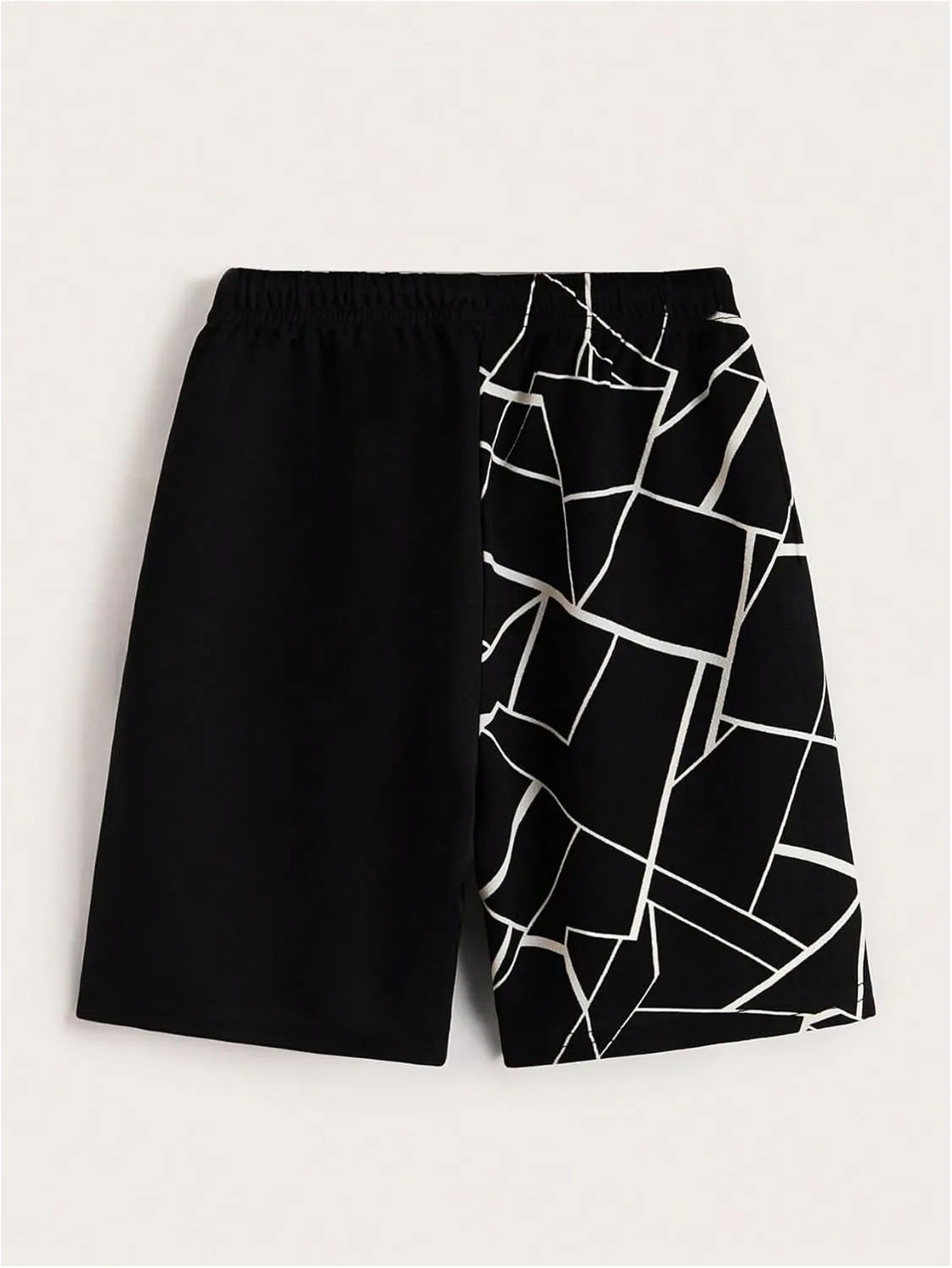 Floerns Boy's Geo Print Drawstring Waist Shorts Casual Straight Leg Shorts with Pocket