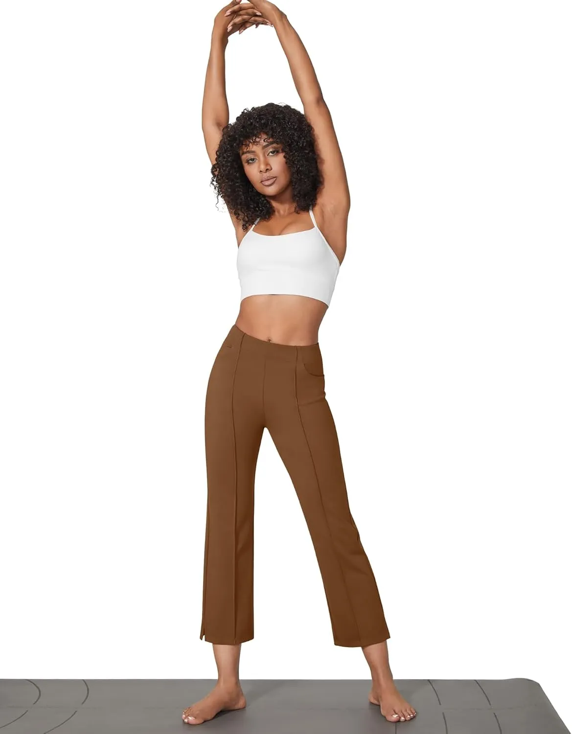 G4Free Yoga Dress Pants for Women Wide Leg Ankle Pants with Pockets Strechy Casual Loose Flare Work Pants 25"/27"/29"