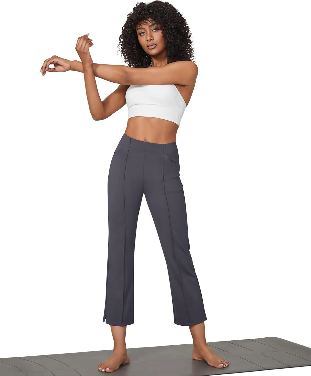 G4Free Yoga Dress Pants for Women Wide Leg Ankle Pants with Pockets Strechy Casual Loose Flare Work Pants 25"/27"/29"