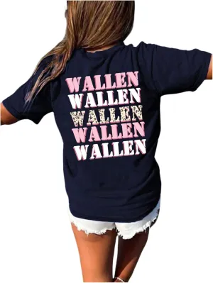 Girl's Floral Graphic Print Cute T Shirts Crew Neck Short Sleeve Clothes Loose Summer Cute Tops for Girls