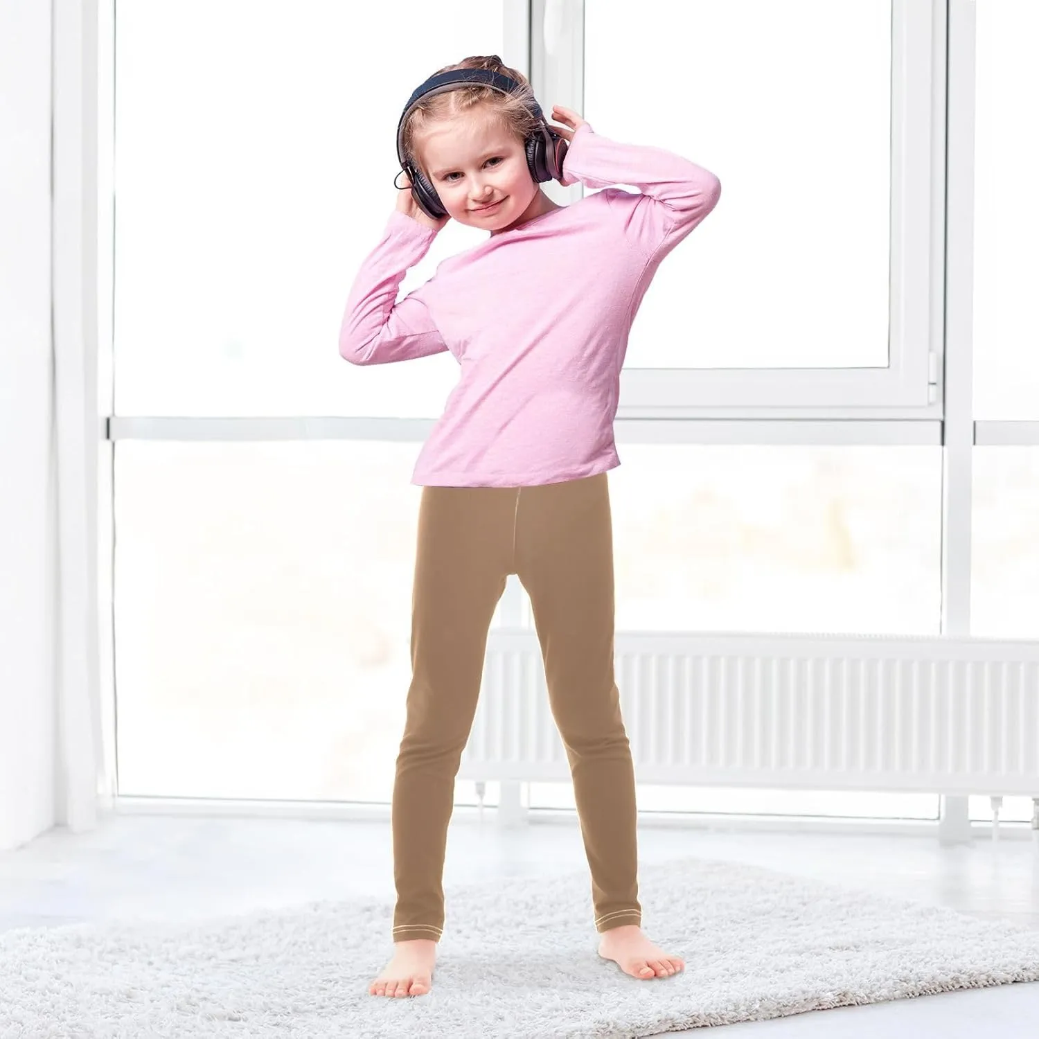 Girls Leggings Solid Toddler Footless Yoga Dance Pants Stretch High Waisted Leggings Size 4T -10Y