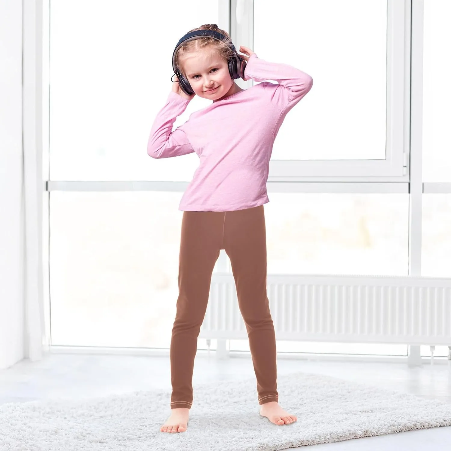 Girls Leggings Solid Toddler Footless Yoga Dance Pants Stretch High Waisted Leggings Size 4T -10Y