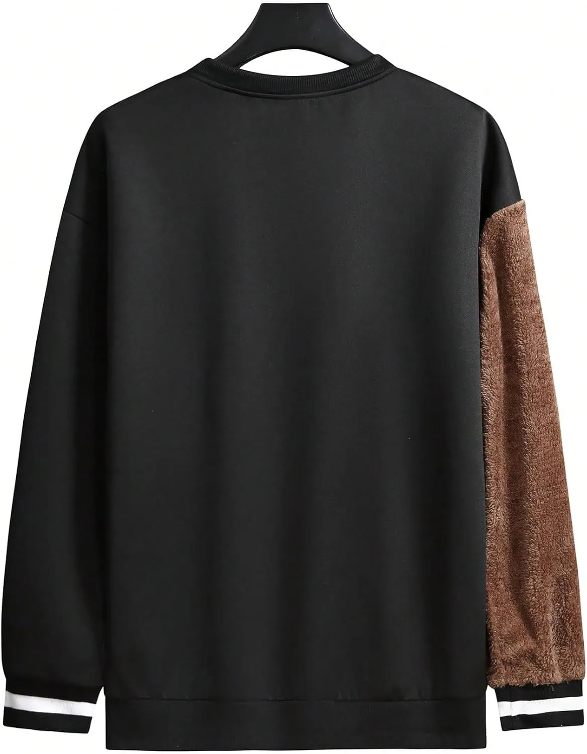 GORGLITTER Men's Bear Pattern Long Sleeve Sweatshirts Drop Shoulder Crewneck Pullover Tops