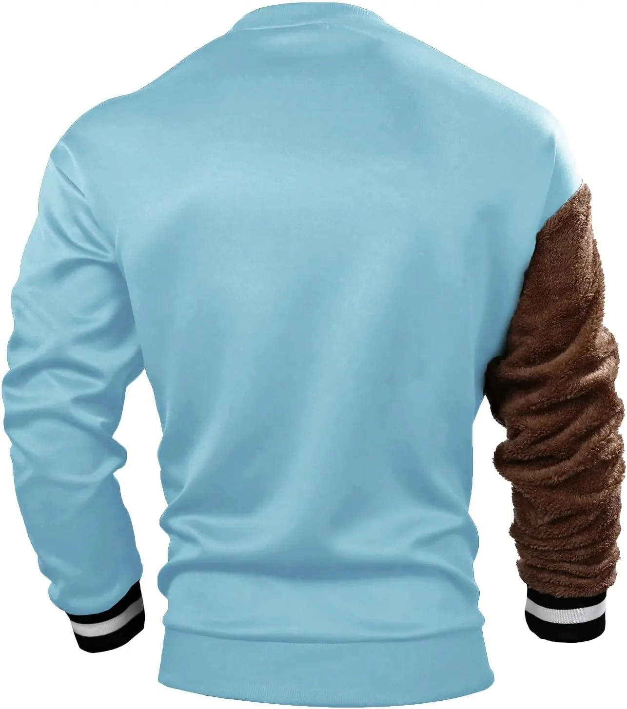 GORGLITTER Men's Bear Pattern Long Sleeve Sweatshirts Drop Shoulder Crewneck Pullover Tops