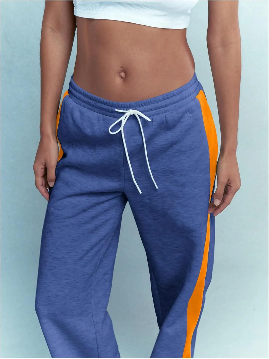 GORGLITTER Women's Low Rise Wide Leg Baggy Sweatpants Elastic Waist Straight Leg Loose Trousers Pants