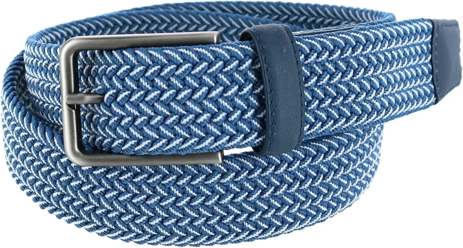 Greg Norman Men's Two Tone Stretch Belt, 34, Black and Grey