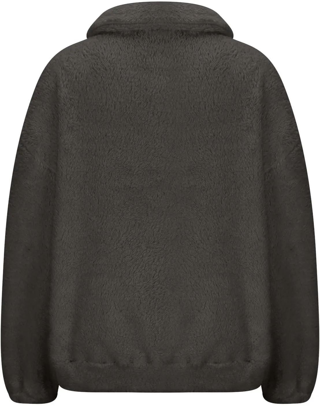 Gumipy Quarter Zip Pullover Women Stand Colar Thick Fleece Half Zip Pullover Trendy Drop Shoulder Cropped Sweater with Pocket