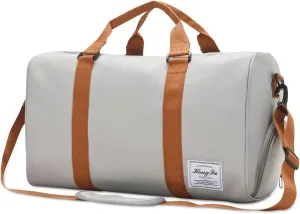 Gym Sports Duffle Bag, Waterproof Travel Duffel Bag with Wet Pocket and Shoes Compartment, Big Capacity Holdall Sports Bags with Shoulder Strap, Durable for Gym, Sports, Travel, Swimming