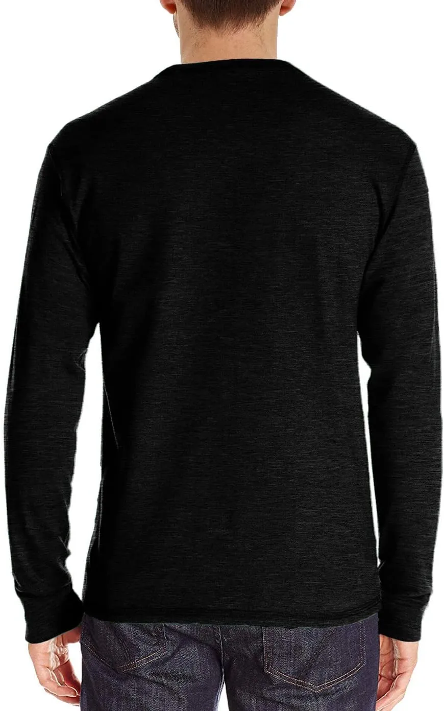 Henley Shirts for Men Casual Long/Short Sleeve Cotton T-Shirt Basic Button Tee Shirts with Pocket
