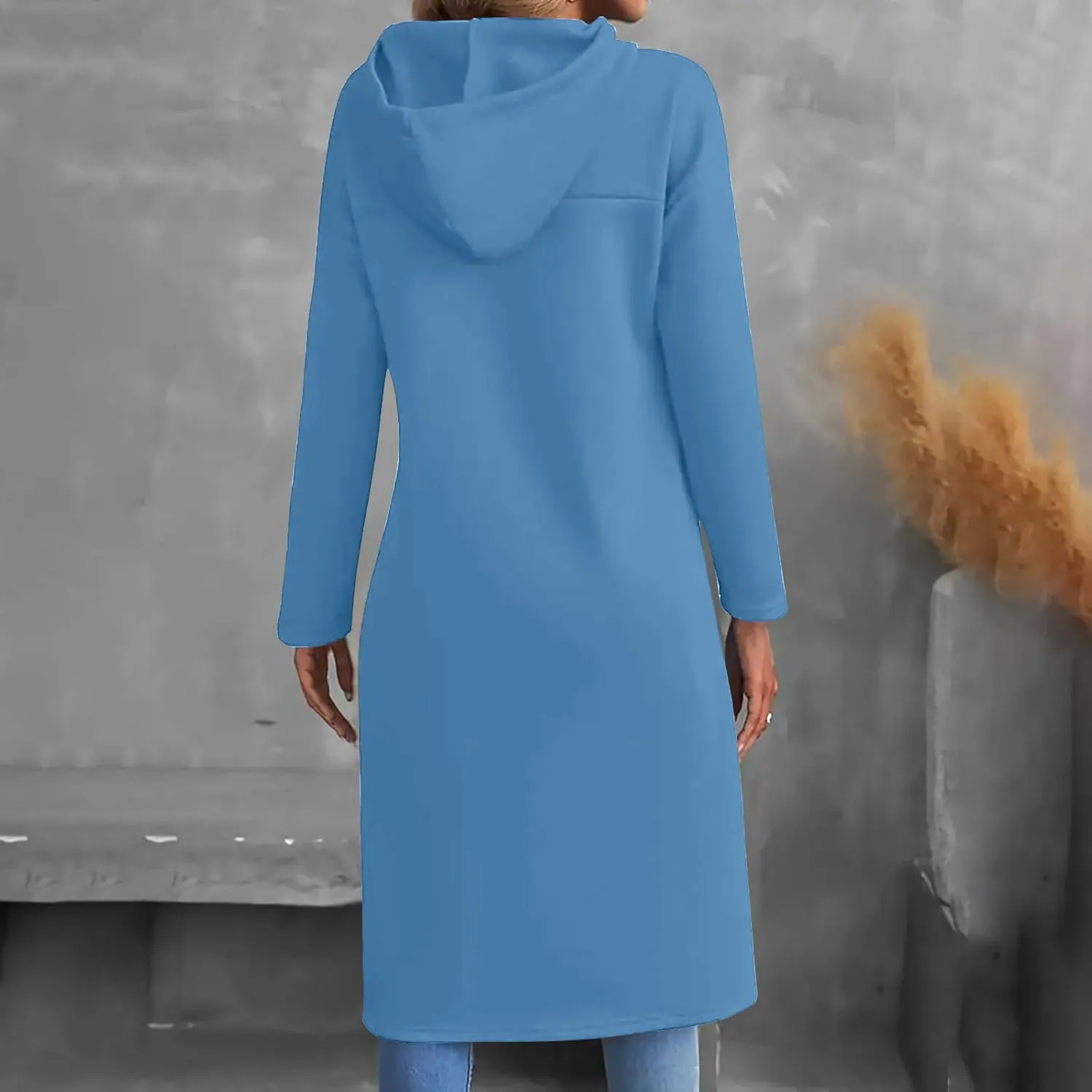 Hoodies For Women 2024 Fashion Oversized Sweatshirts Long Sleeve Solid Color Tunic Pullover Tops With Pockets
