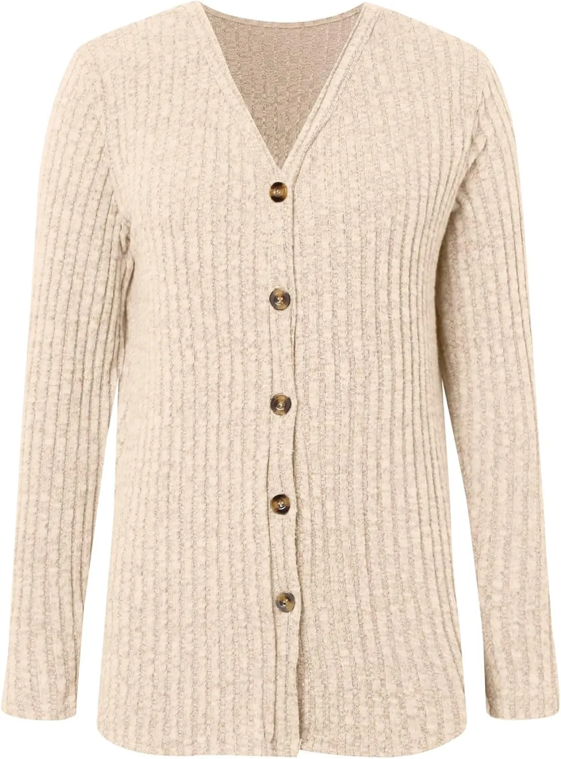 iLH Women 2024 Autumn Mid Long Cardigan Top Casual Long Sleeve V Neck Knitted Sweater Cardigans Loose Coat for Women