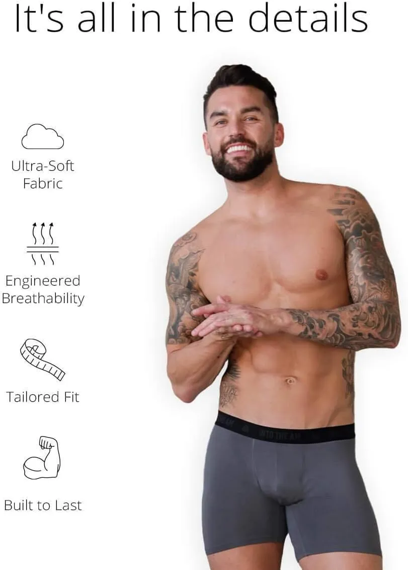 INTO THE AM Premium Men's Boxer Briefs - Modal Stretchy Compression Athletic Underwear S - 4XL