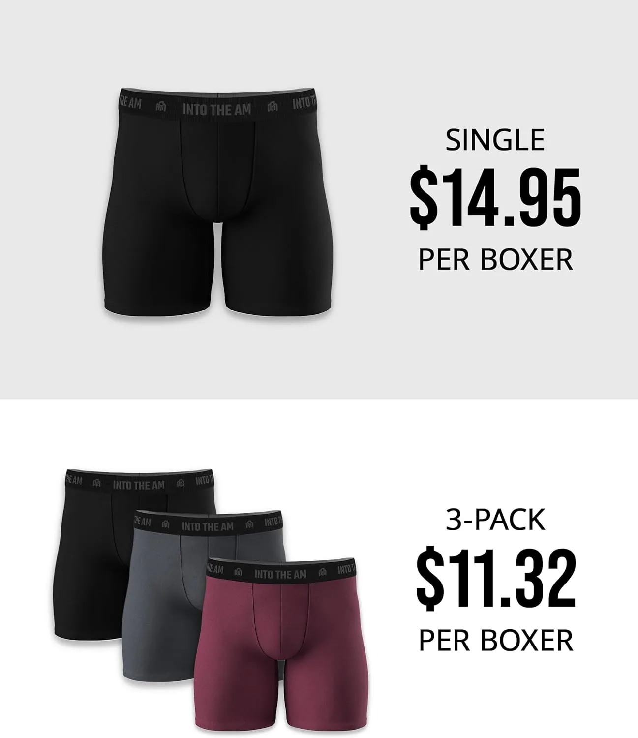 INTO THE AM Premium Men's Boxer Briefs - Modal Stretchy Compression Athletic Underwear S - 4XL
