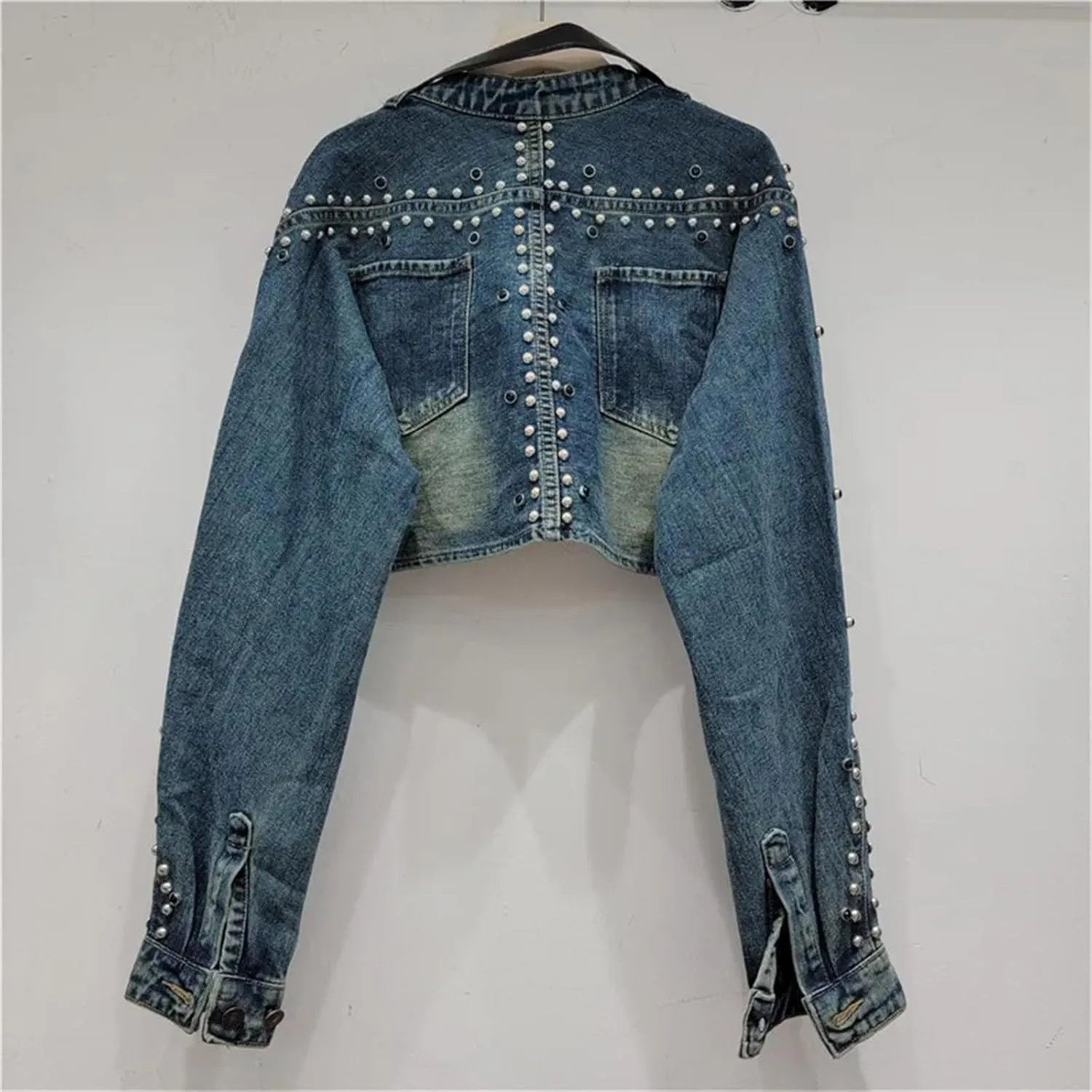 Irregular Single Button Hem Zipper Lightweight Cowboy Jacket For Women