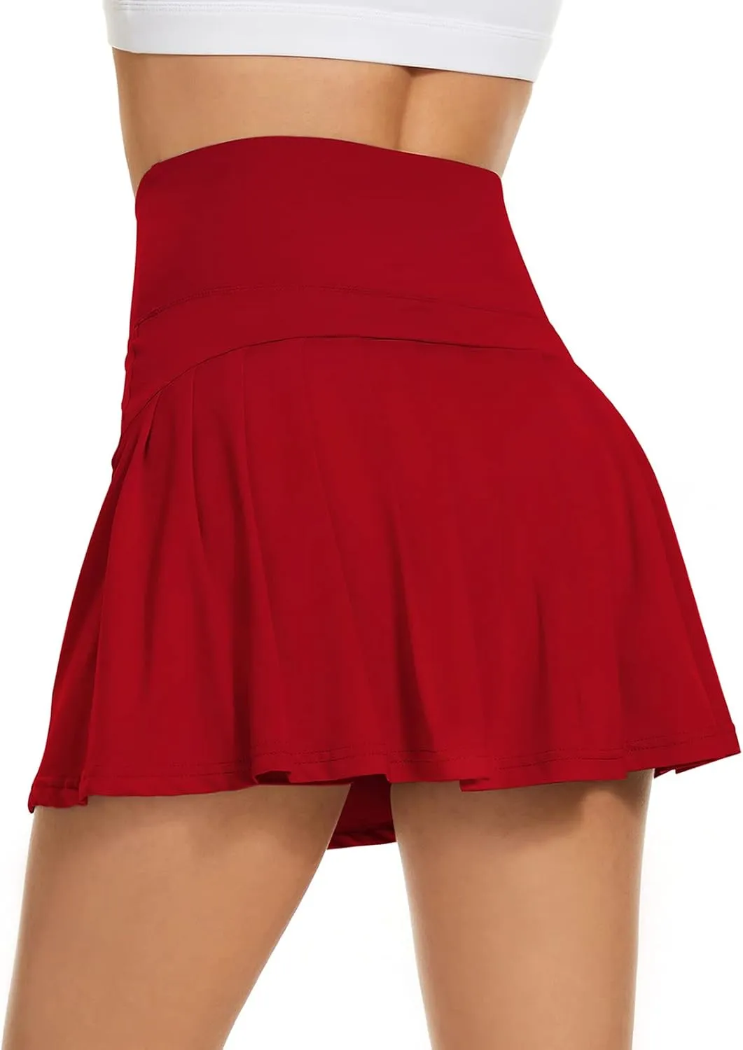 Komorebi Women's Tennis Skirt - High Waisted Pleated Golf Skorts with Pockets - Athletic Workout Skirt