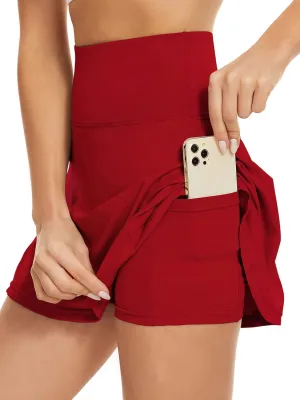 Komorebi Women's Tennis Skirt - High Waisted Pleated Golf Skorts with Pockets - Athletic Workout Skirt