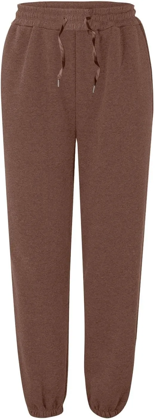 lcyhony Fleece Jogger Sweatpants Women Baggy Comfy Straight Leg Yoga Pants with Pockets Stretch Casual Athletic Sweat Pants