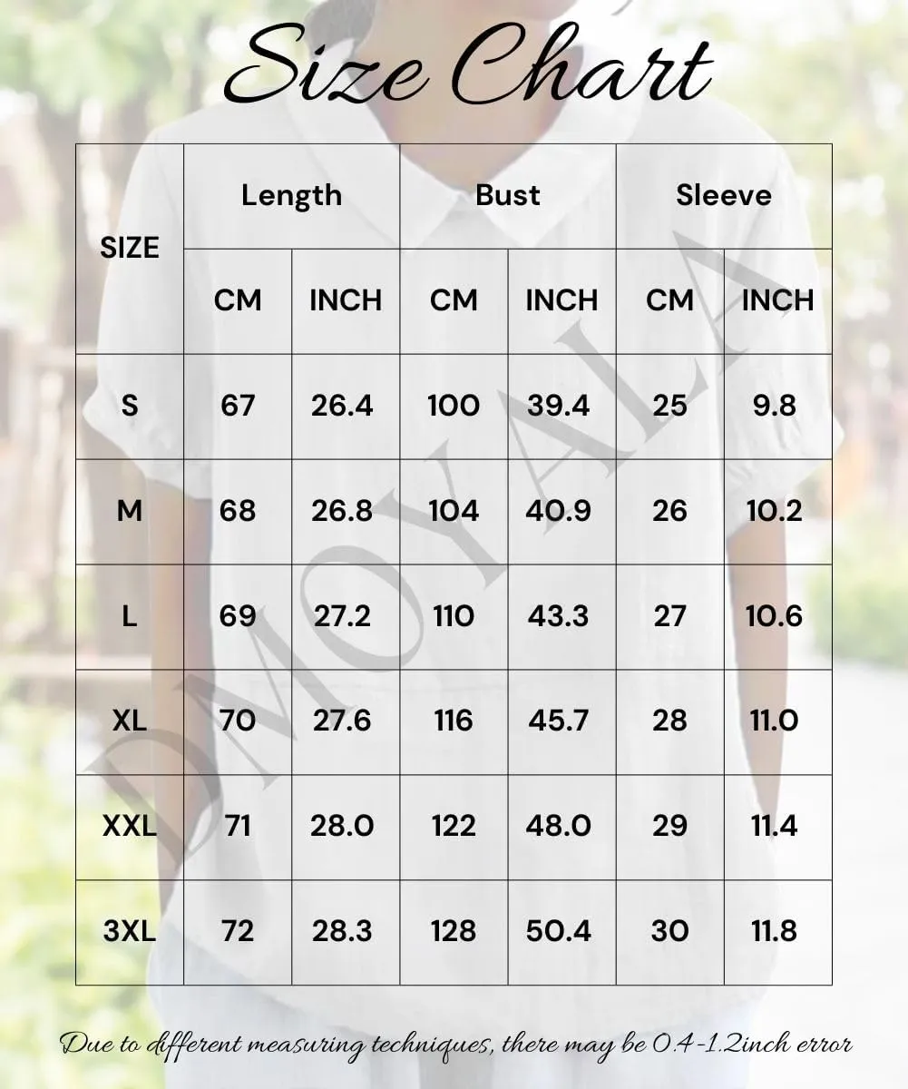 Linen Shirts for Women Collared Solid Color Short Sleeve Tunic Blouses Casual Loose 2025 T-Shirt Tops for Summer