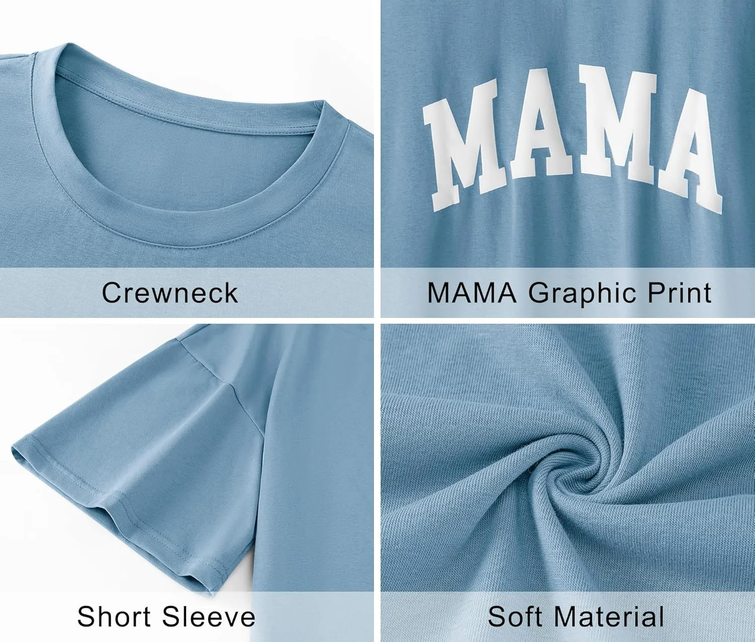 LOMON Oversized T Shirts for Women Short Sleeve Crewneck Summer Tops Loose Casual Mama Shirts Basic Tee