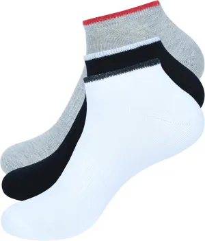 LONDON Women's No Show Socks, Pack of 3 Socks, Color - 1 White, 1 Black, 1 Grey, Size - 6 to 9