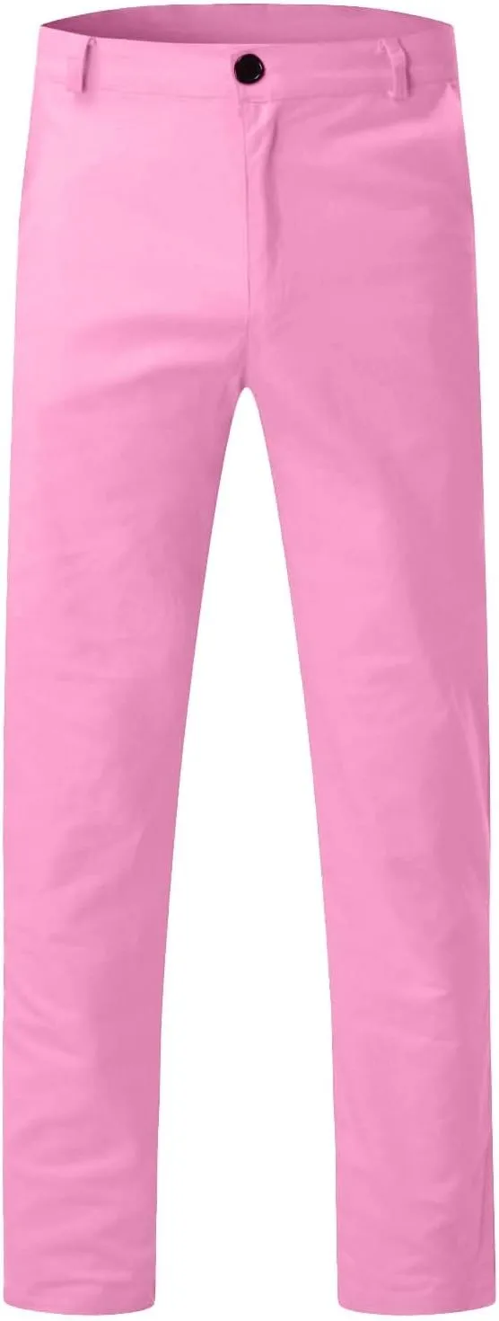 Men Dress Pants Stretch Flat Front Formal Pants Comfy Chino Pants Casual Golf Pants Straight Fit Skinny Jeans Trousers