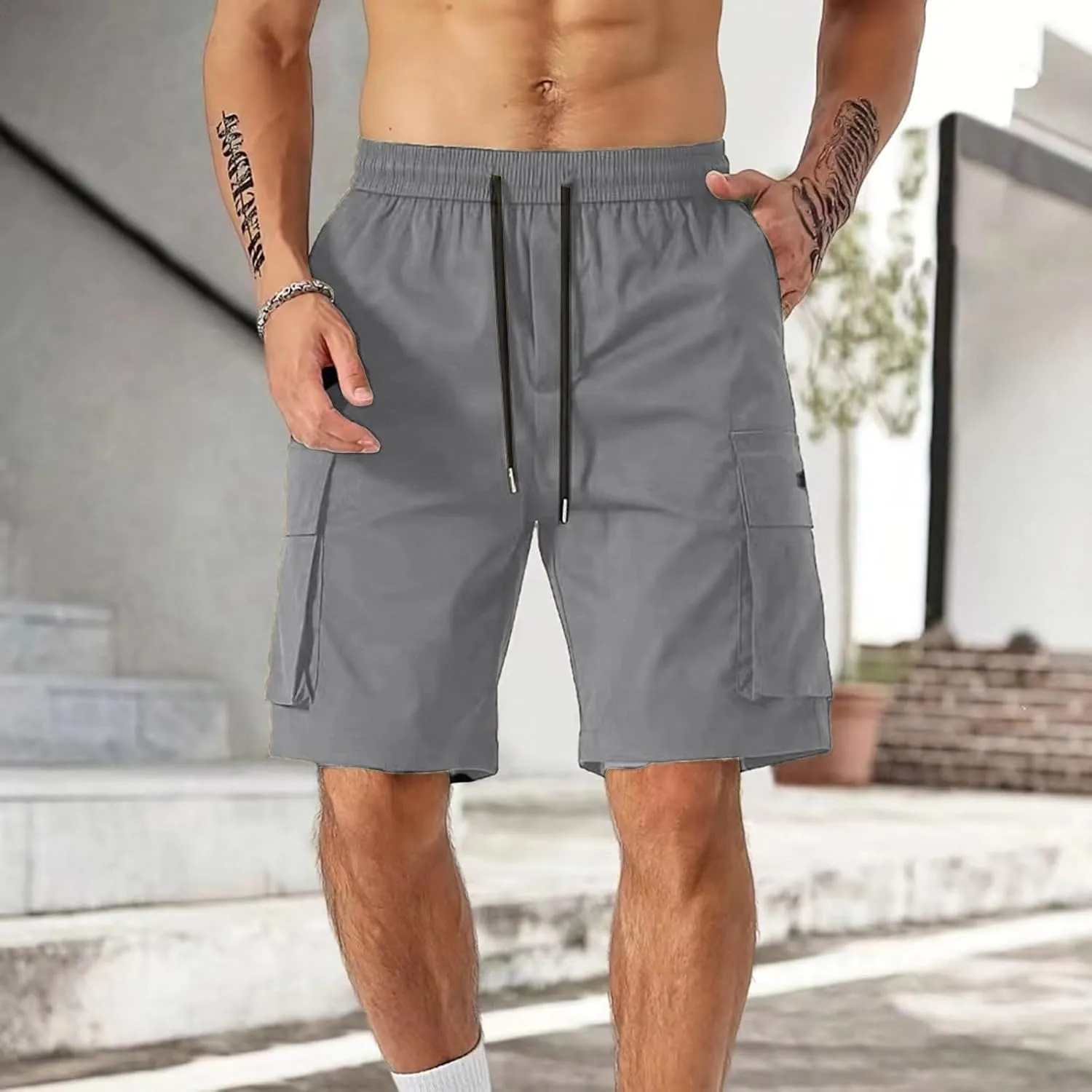 Men's Retro Jogger Shorts Loose Fit Straight Leg Summer City Walk Style
