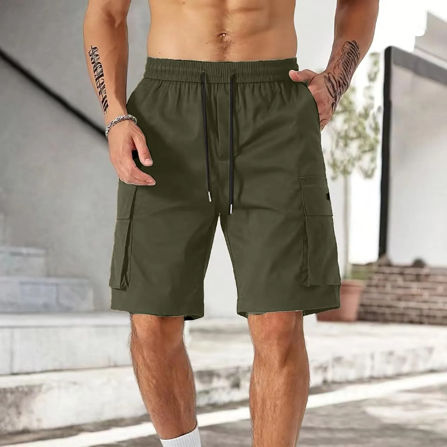 Men's Retro Jogger Shorts Loose Fit Straight Leg Summer City Walk Style