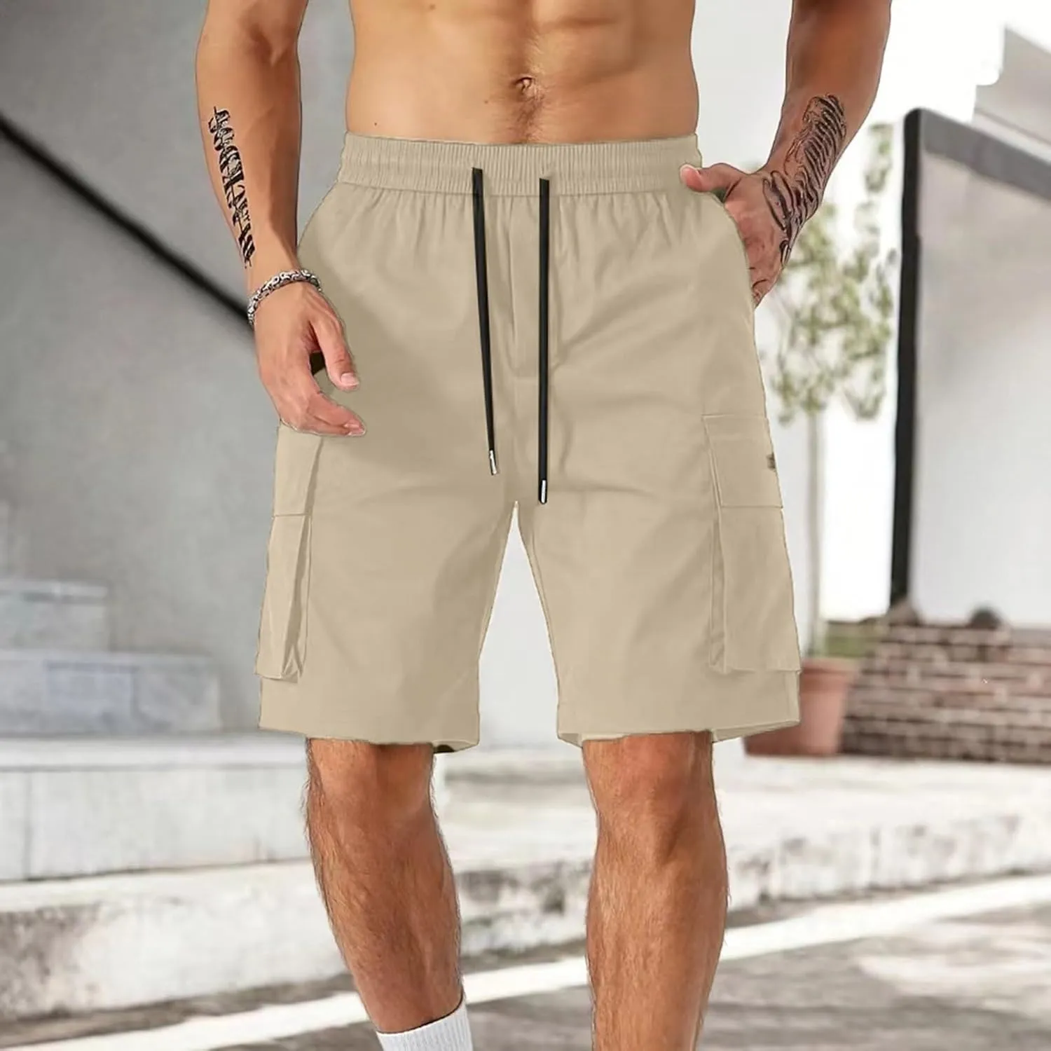 Men's Retro Jogger Shorts Loose Fit Straight Leg Summer City Walk Style