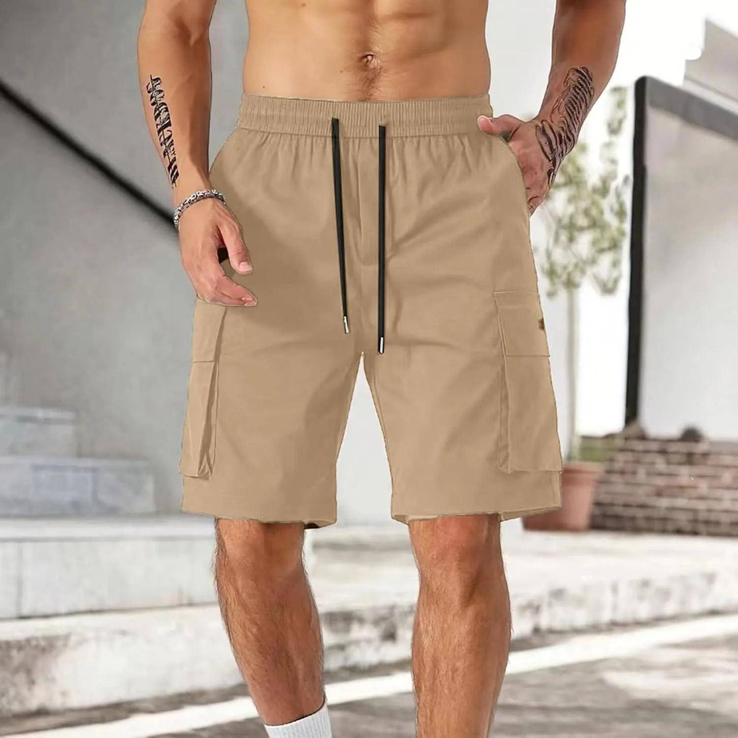 Men's Retro Jogger Shorts Loose Fit Straight Leg Summer City Walk Style