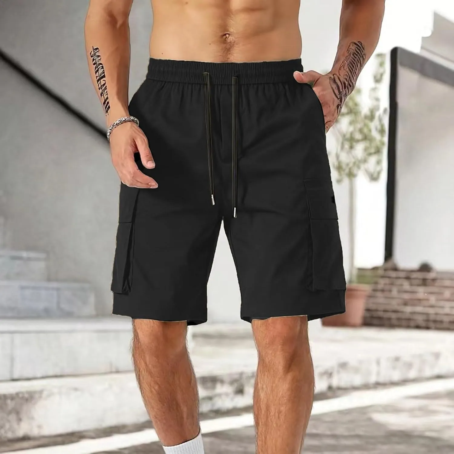 Men's Retro Jogger Shorts Loose Fit Straight Leg Summer City Walk Style