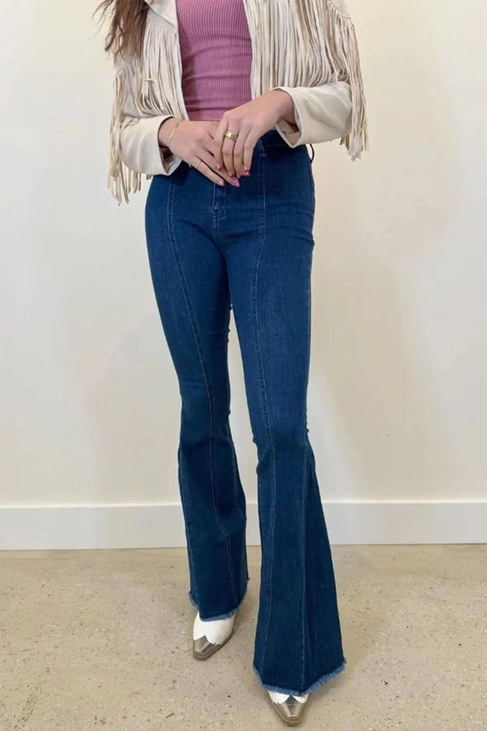 Mxiqqpltky Star Patchwork Bell Bottom Jeans for Women Mid Waist Bootcut Flare Jeans Stretch Straight Leg Skinny Denim Pants