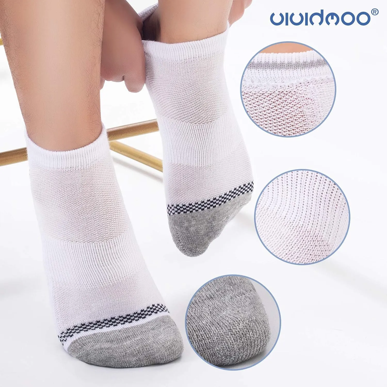 No-Show Ankle Socks Men-Women, Low-Cut Performance Athletic Cotton Socks 5pairs