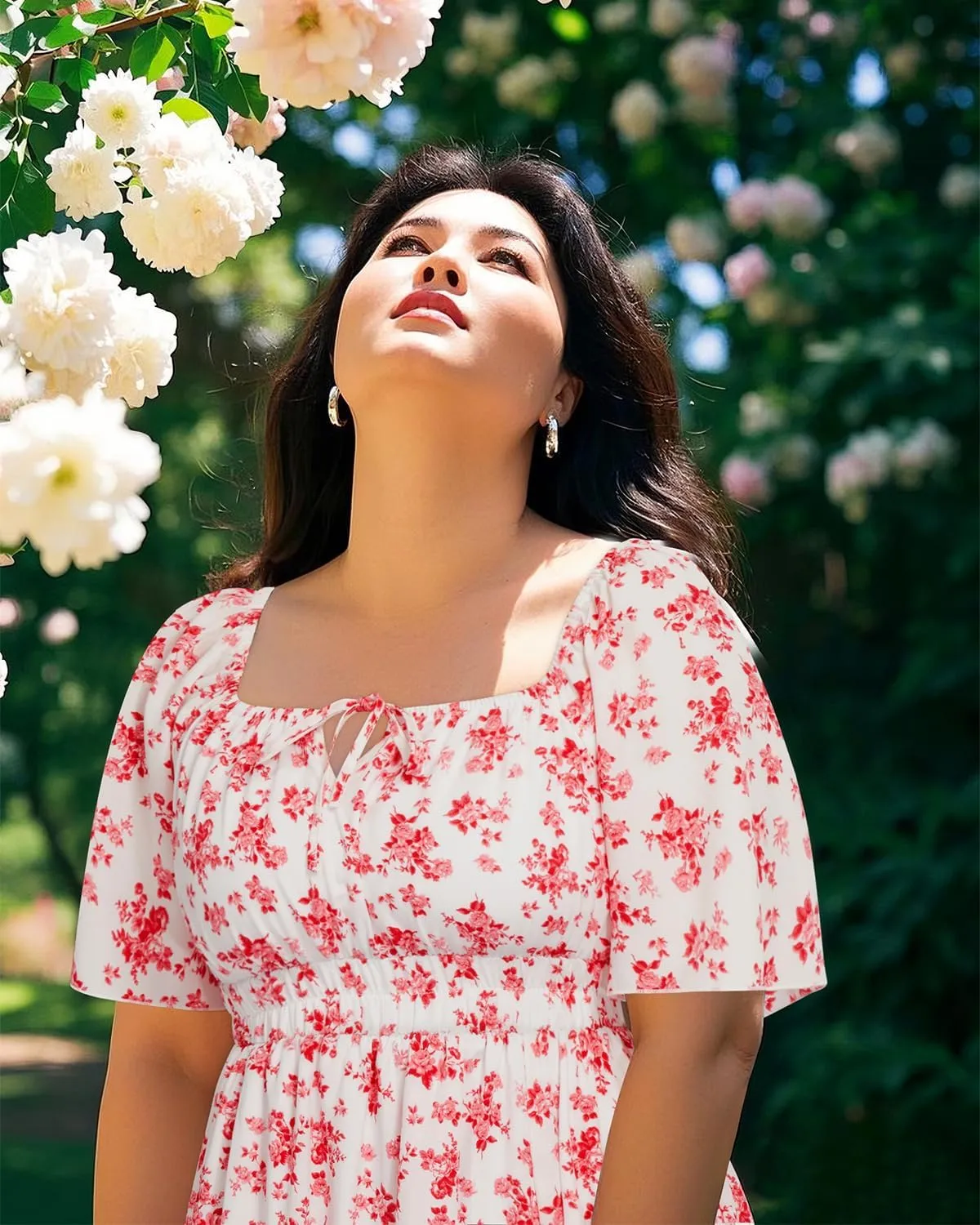 Plus Size Summer Dress 2025 - Milkmaid Sundress Boho Floral Casual Beach Wedding Midi Dresses