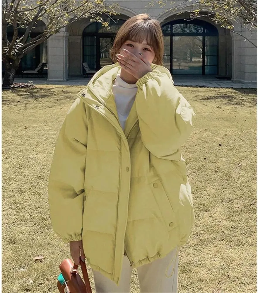 Pulcykp Women Down Parka Jacket Hooded Winter Thickening Warm Duck Down Puffer Coat Outwear