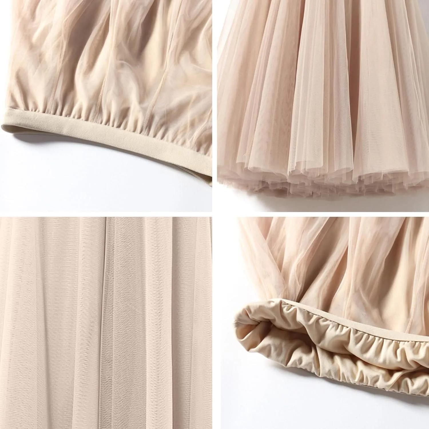 SANGTREE Women's Tutu Tulle A-Line Layered Mesh Midi Skirt, US XS - US 2XL